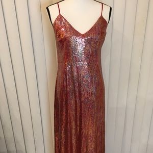 Blue Life , long sleeveless colorfully sparkly shiny dress